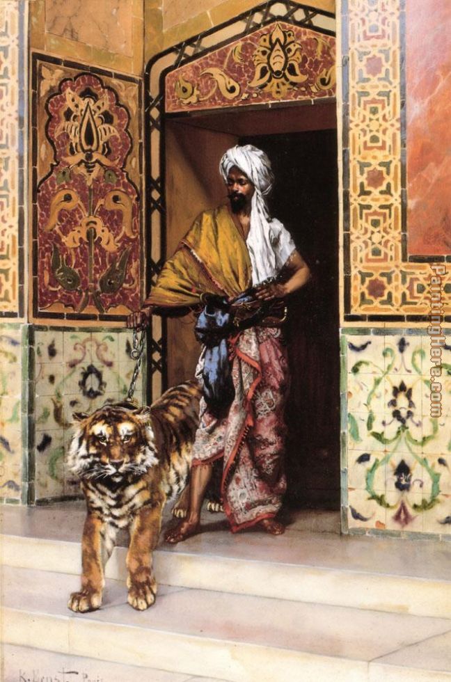 The Pasha's Favourite Tiger painting - Rudolf Ernst The Pasha's Favourite Tiger art painting